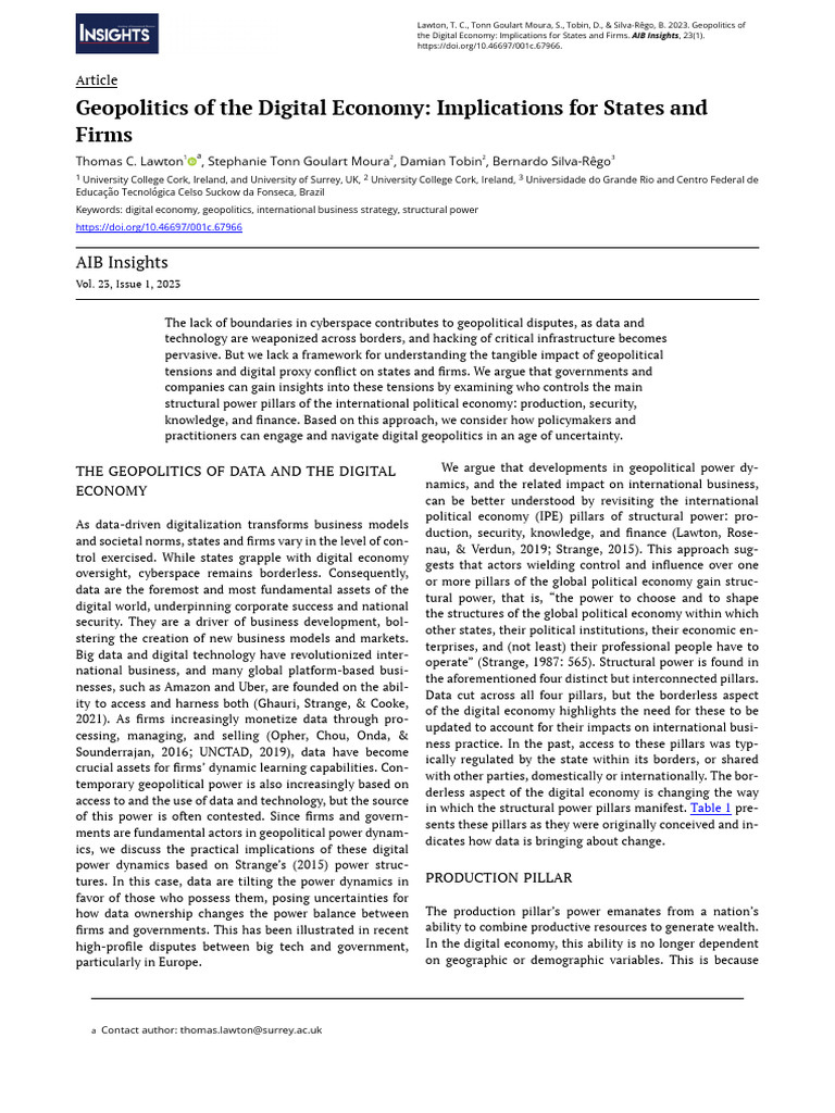Geopolitics in the Digital Economy | PDF | Cryptocurrency | Economies