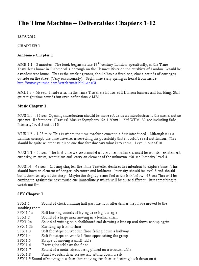 The Time Machine - Deliverables Chapters 1-12 | PDF | The Time Machine ...