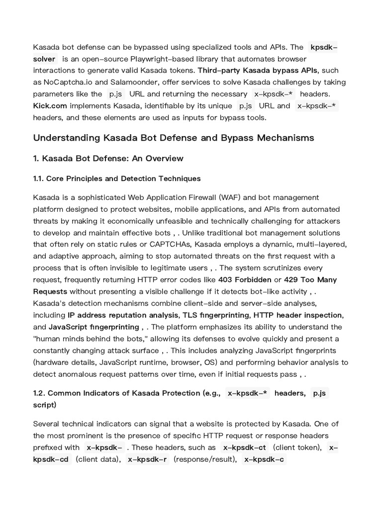 Bypassing Kasada Bot Defense Techniques | PDF | Java Script | Proxy Server