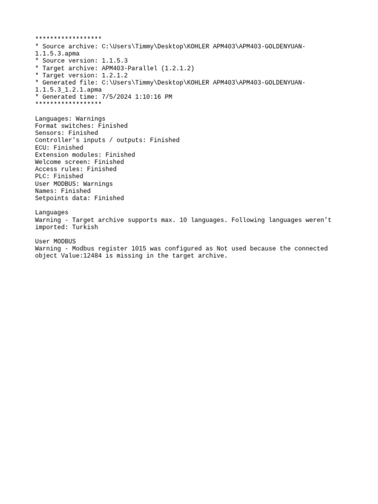 APM403 Software Version Update Guide | PDF