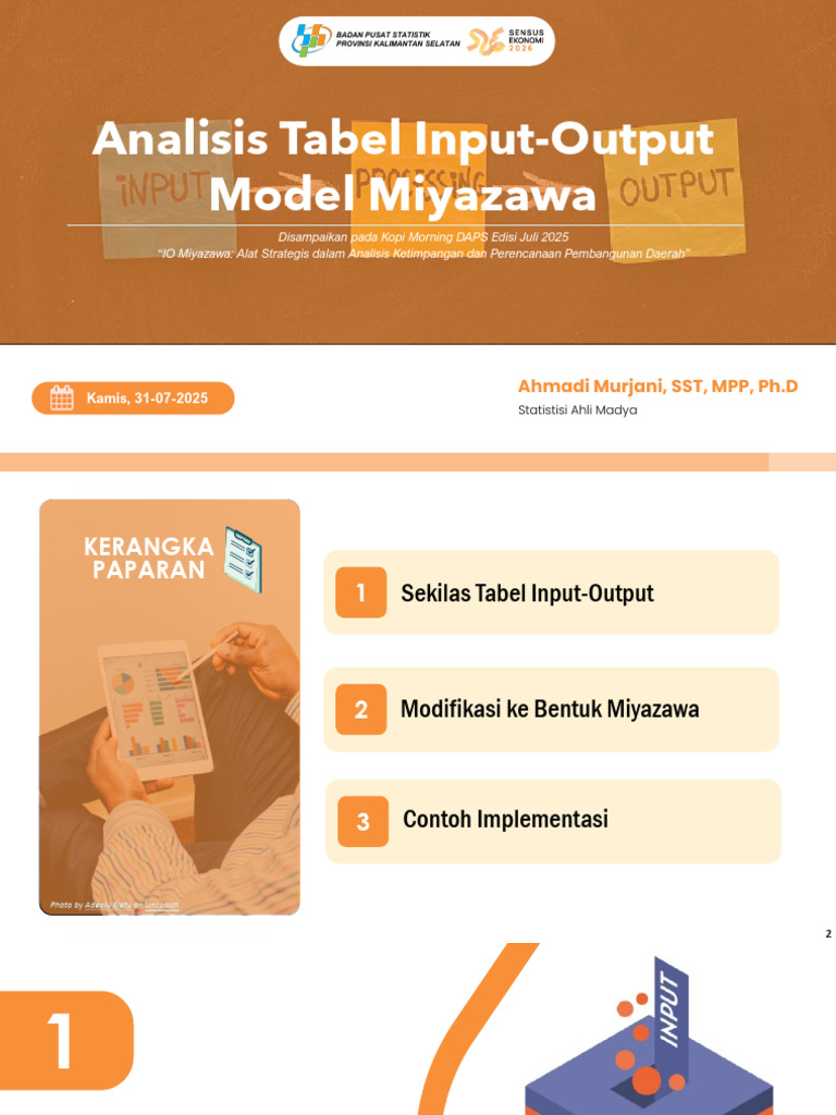 (31072025) Analisis Tabel Input-Output Model Miyazawa - Fix | PDF