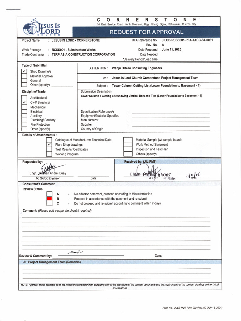 061125-Jilcb-rcss001-Rfa-tacc-st-0031 Tower Column 3 Cutting List ...