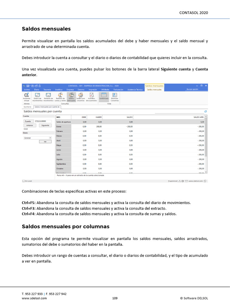 Consulta de Saldos Mensuales en CONTASOL | PDF | Ventana (informática ...