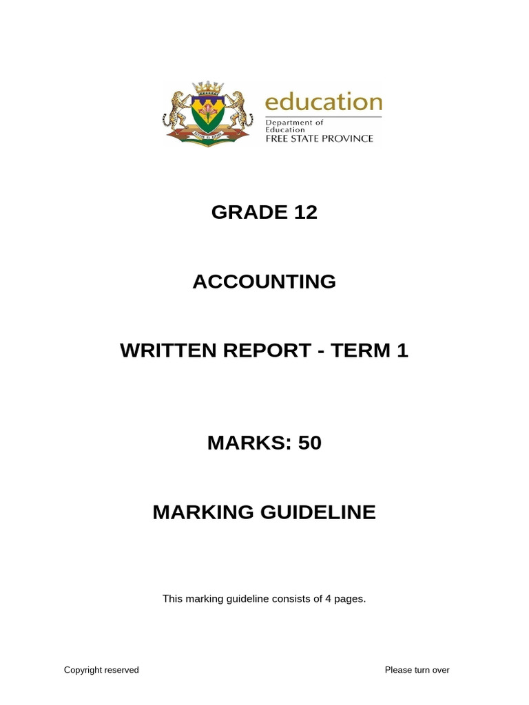 Grade 12 Accounting Term 1 Report | PDF | Dividend | Income