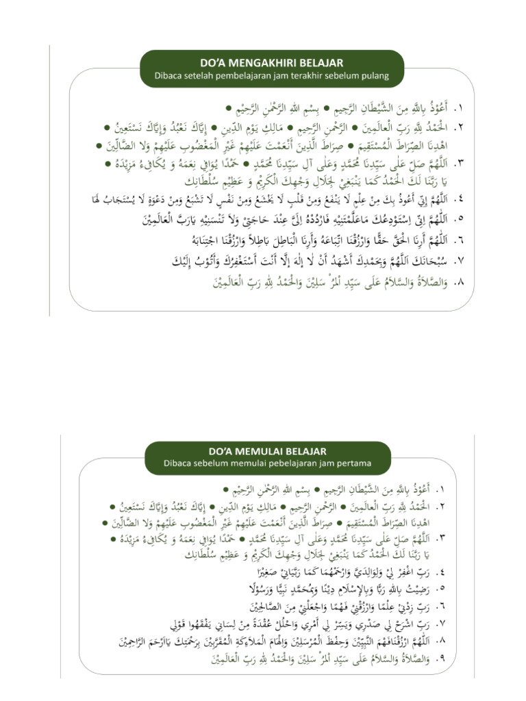 4. Doa Sebelum Dan Sesudah Belajar | PDF