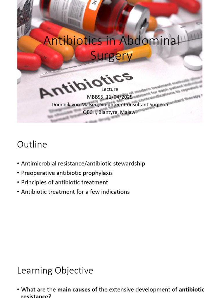 Antibiotics in Abdominal Surgery | PDF | Antimicrobial Resistance ...