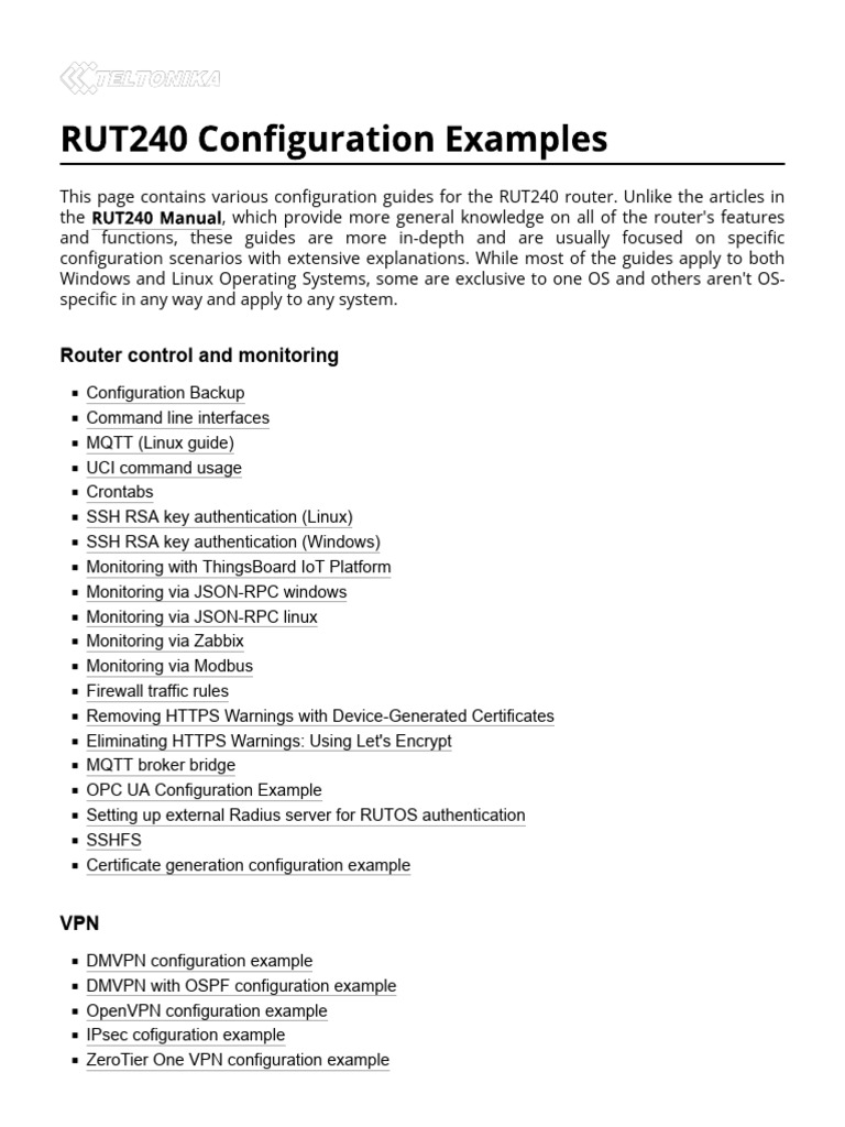 Photo inspiration: Visual Reference: Rut240 Router Configuration Guides Pdf Wi Fi