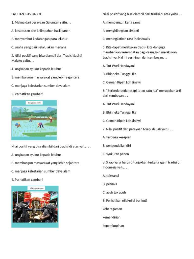 Latihan Ipas Bab 7c | PDF