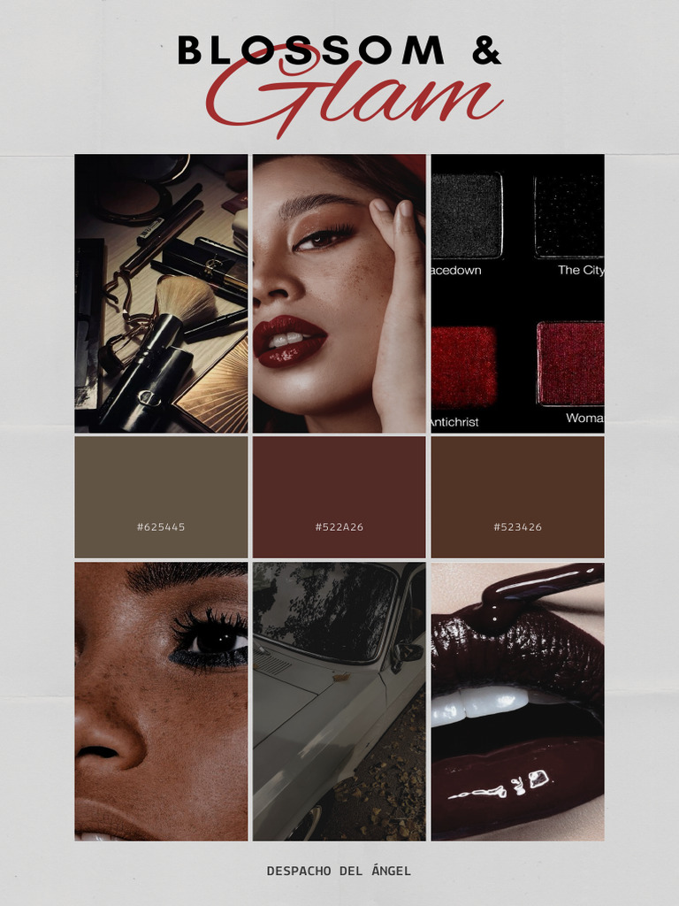 Brown and Beige Pastel Simple Color Palette Mood Board Photo Collage ...