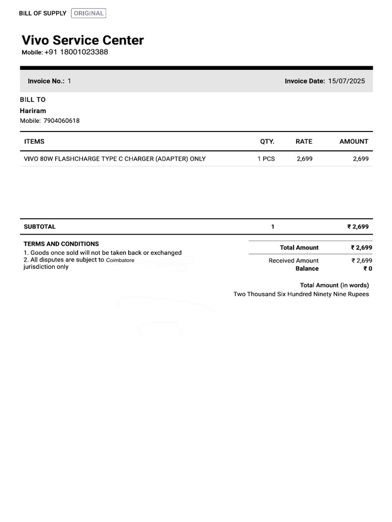 Hariram Sales Invoice 1 PDF | PDF