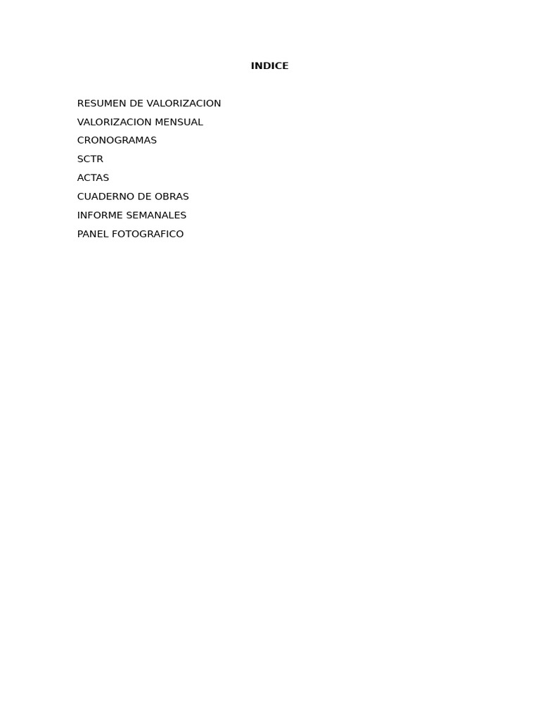Indice Valo | PDF