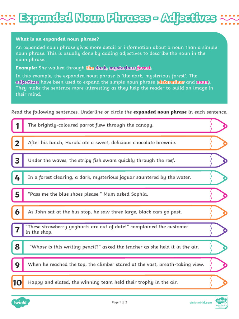Expanded Noun Phrases Explained | PDF | Noun | Phrase