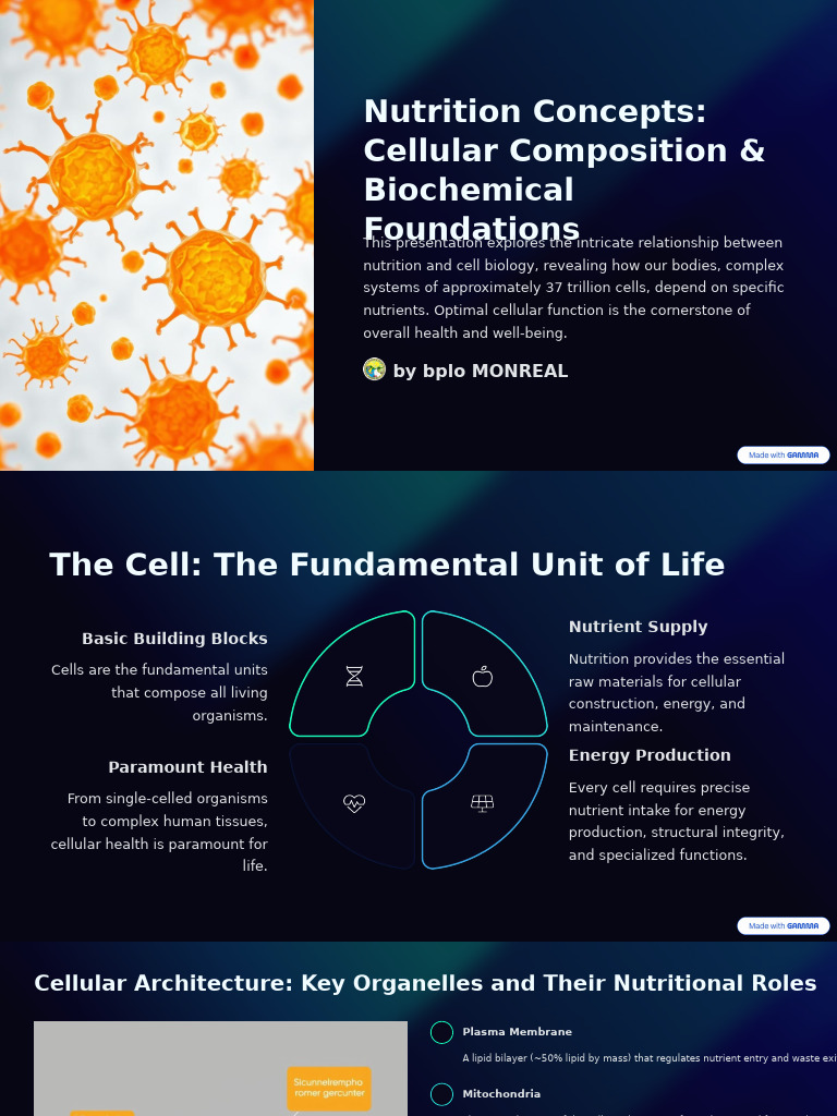 Nutrition's Role in Cellular Health | PDF | Nutrients | Cell (Biology)