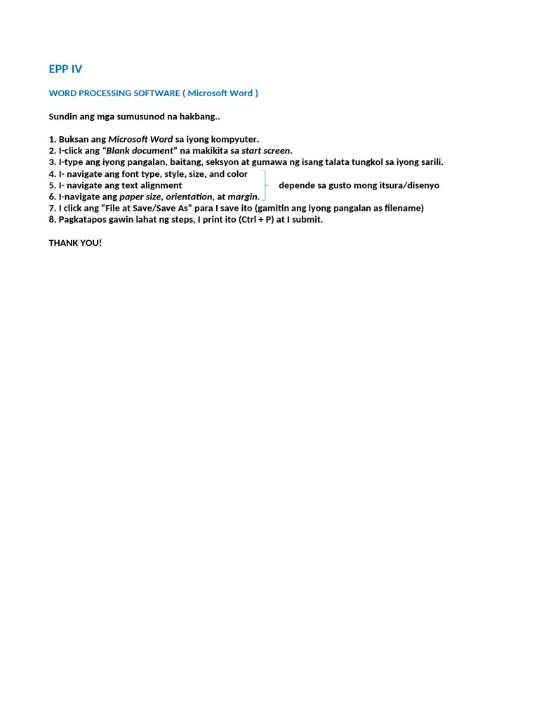 Epp Microsoft Word | PDF