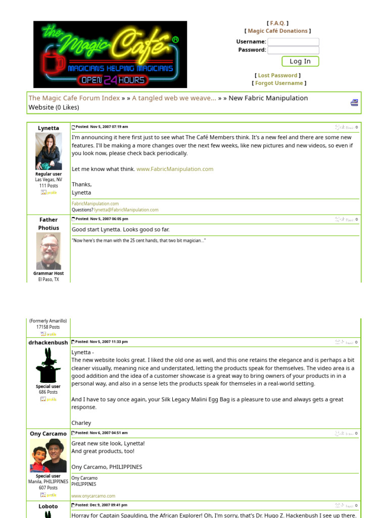 The Magic Cafe Forums - New Fabric Manipulation Website | PDF ...