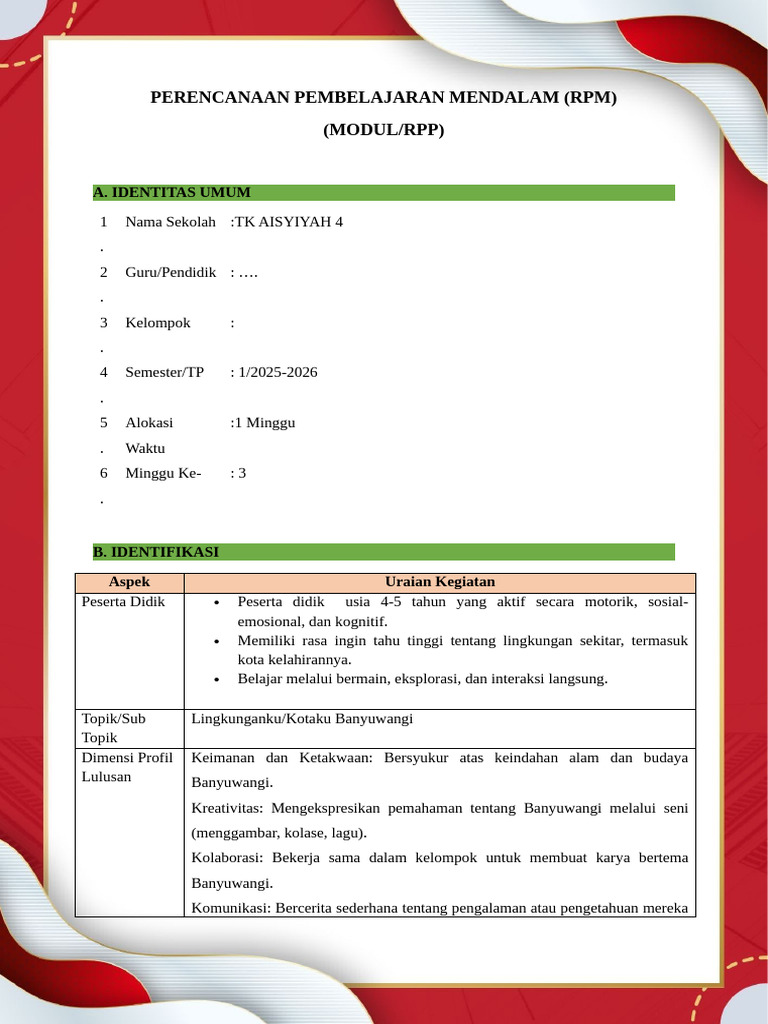RPM Pembelajaran Tematik Kotaku | PDF