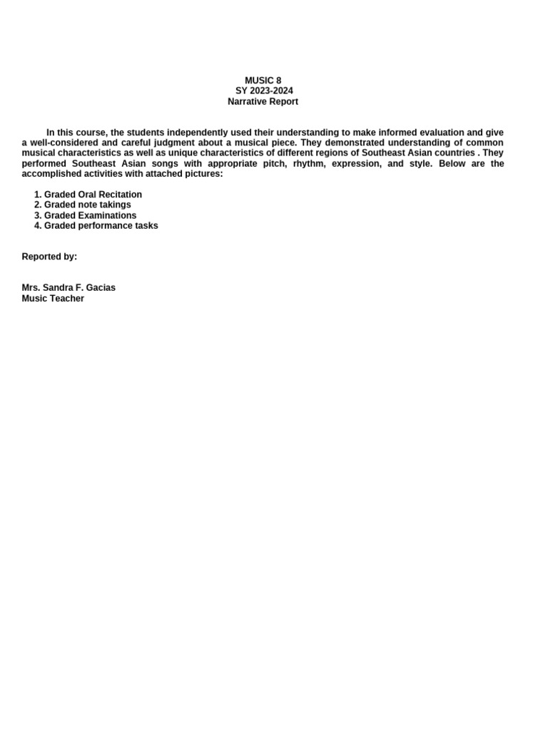 Southeast Asian Music Course Report | PDF