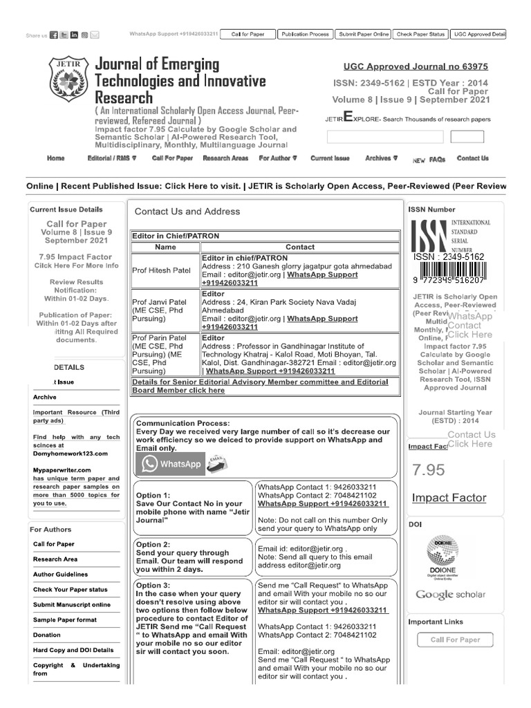 Journal JETIR Follow UGC CARE, Ugc Appr.. | PDF