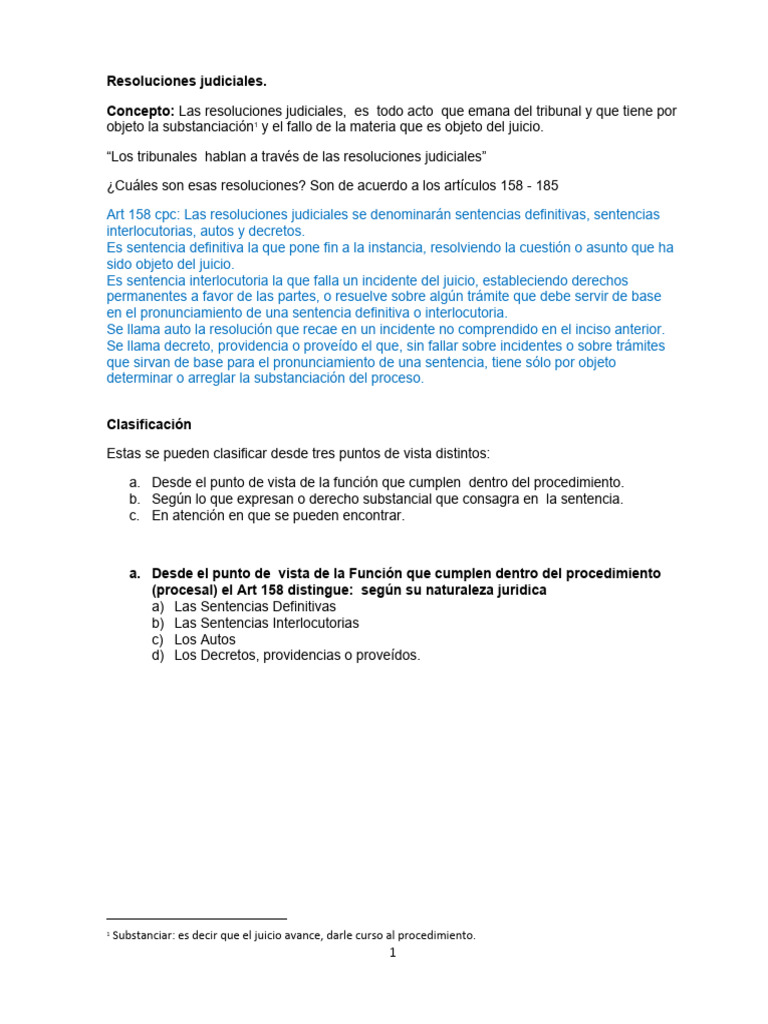 Tipos y requisitos de resoluciones judiciales | PDF | Sentencia (ley ...
