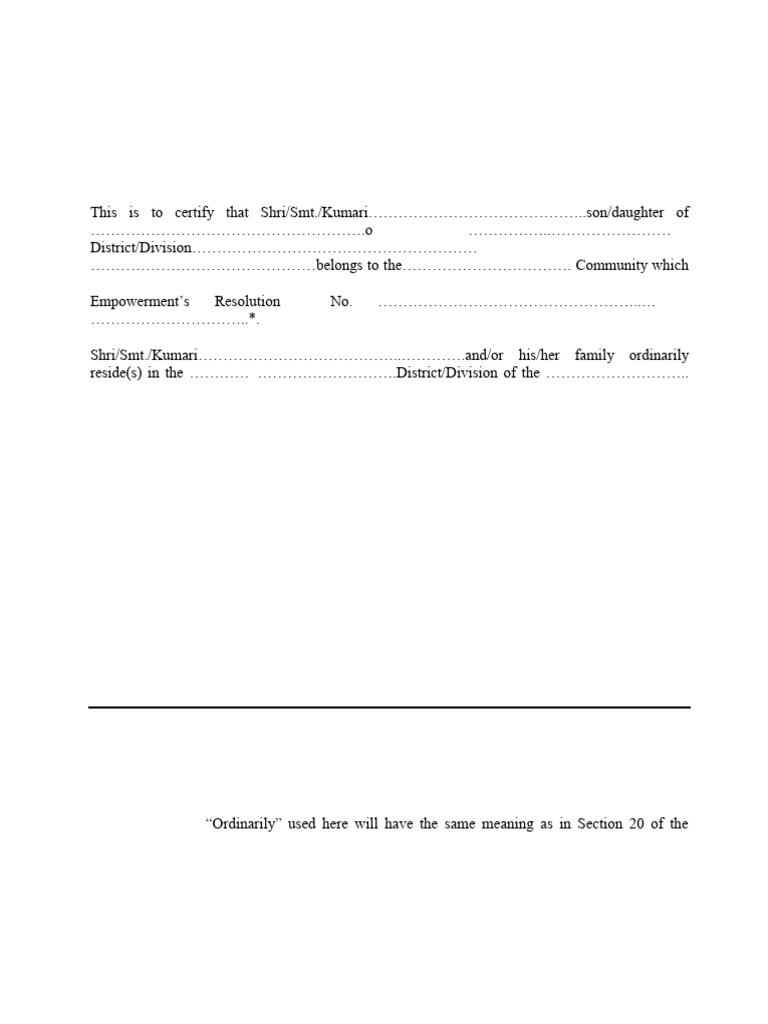 OBC Certificate and Disability Forms | PDF | Government Of India