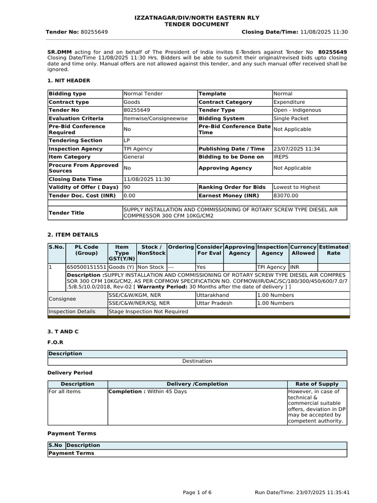 80255649 Tender Notice | PDF | Specification (Technical Standard ...