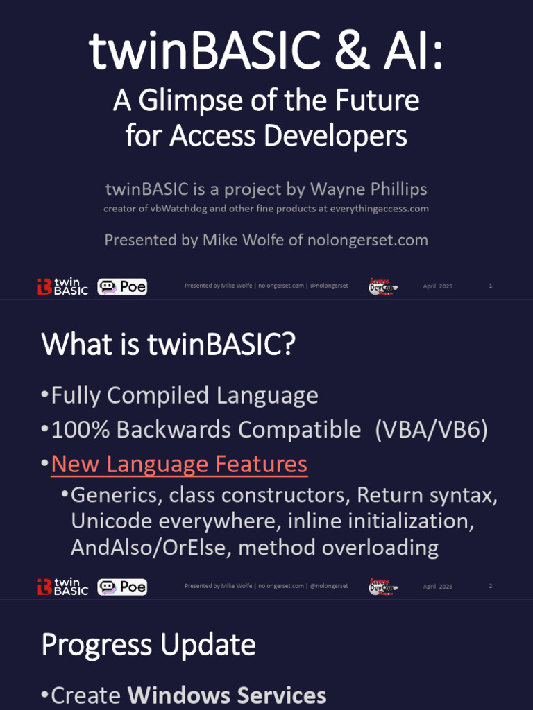 twinBASIC: Future for Access Developers | PDF | Visual Cortex ...