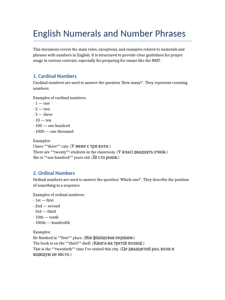 English Number Notation Guide | PDF | Mathematical Notation | Notation