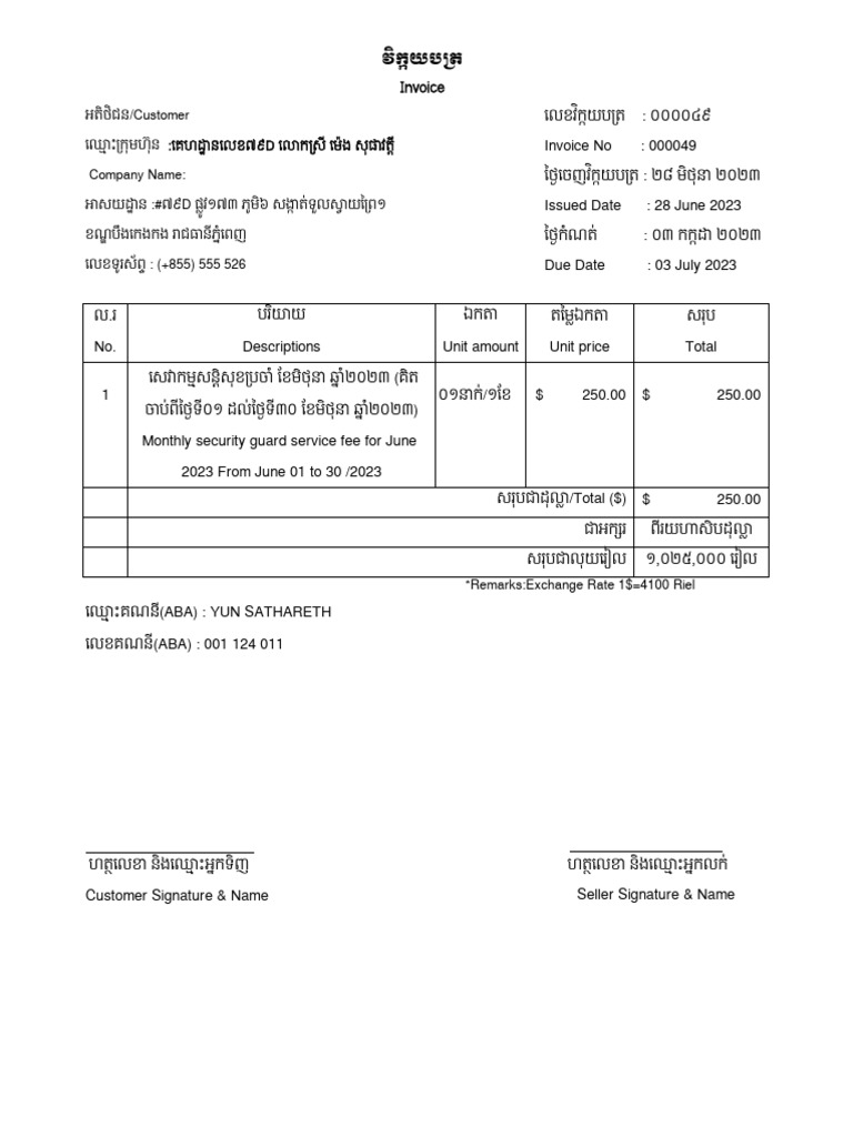 049 Invoice | PDF