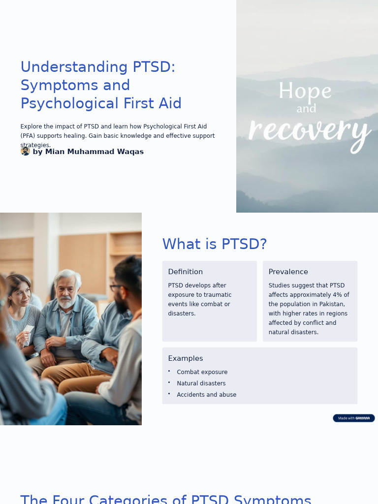 PTSD Symptoms and Psychological First Aid | PDF | Psychological Trauma ...