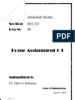 Home Assignment # 1: Name Abdullah Shafin Section Bee 3D Reg No 08