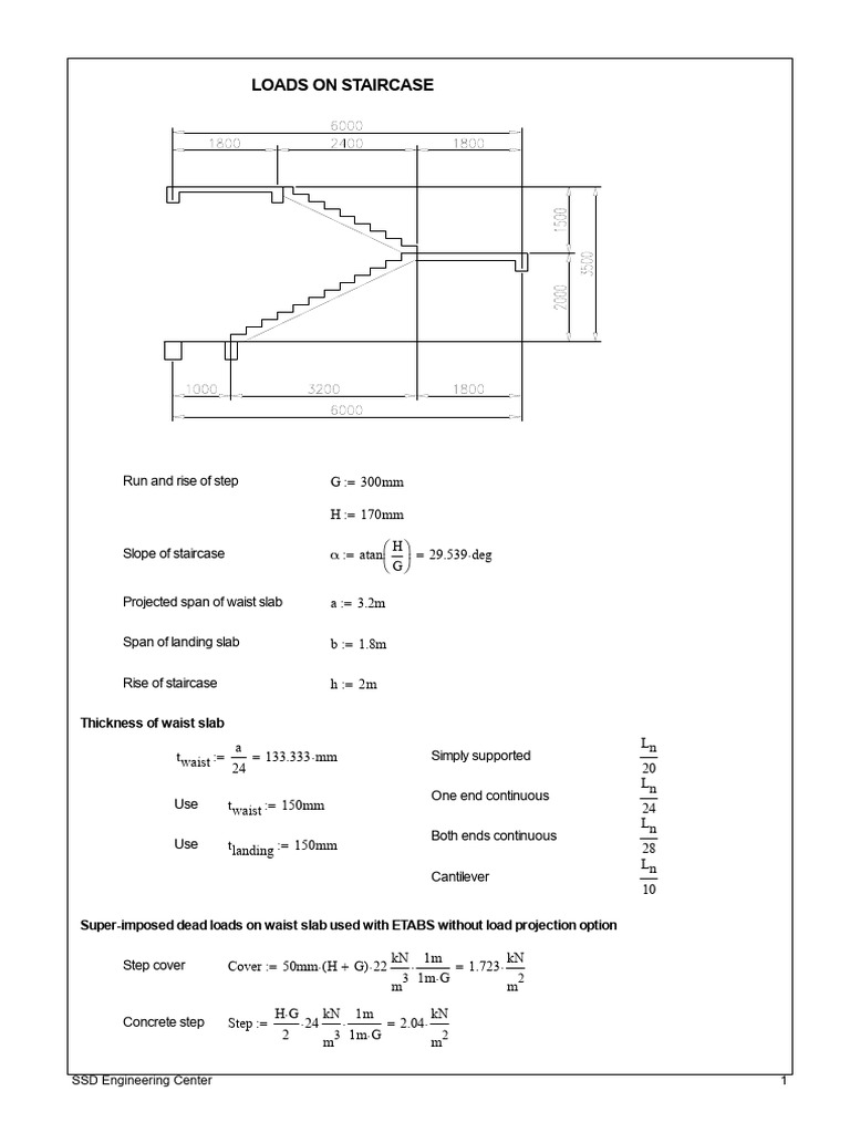 Staircase Load Calculations | PDF | Building Engineering | Structural ...