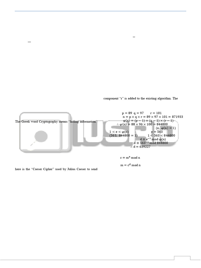 Enhanced RSA Algorithm for Secure Cryptography | PDF | Key ...
