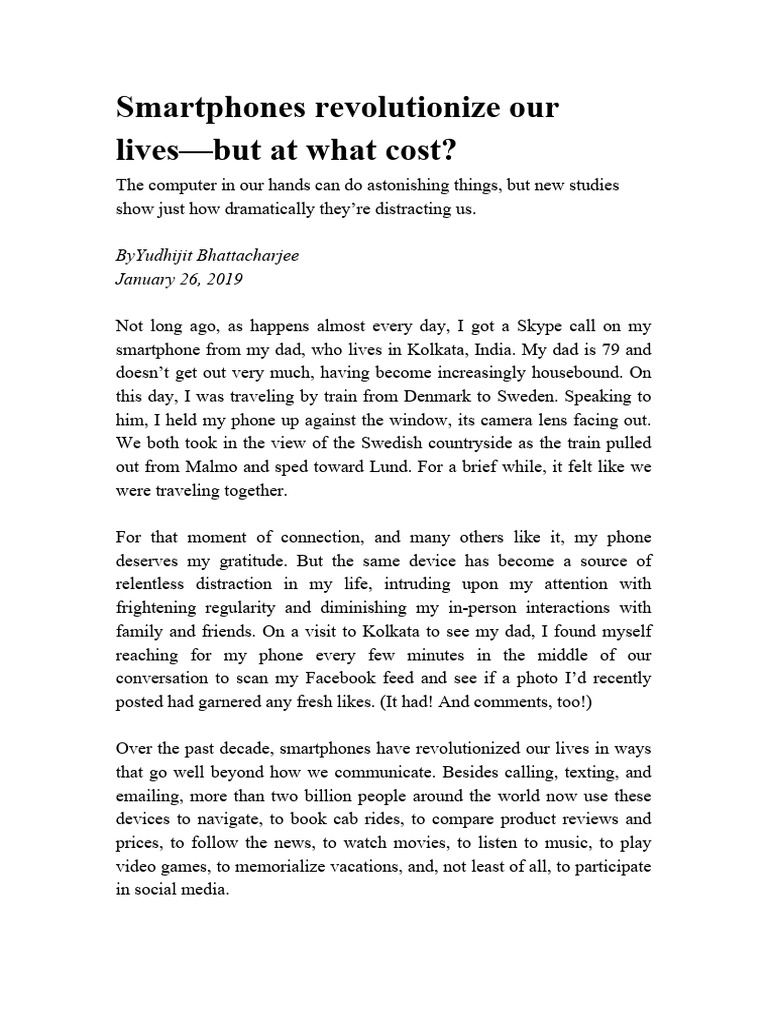 Impact of Smartphones on Society | PDF | Smartphone | Reading Comprehension