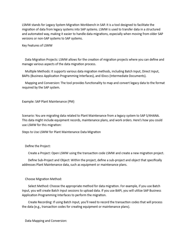 LSMW Data Migration in SAP Explained | PDF | Comma Separated Values ...