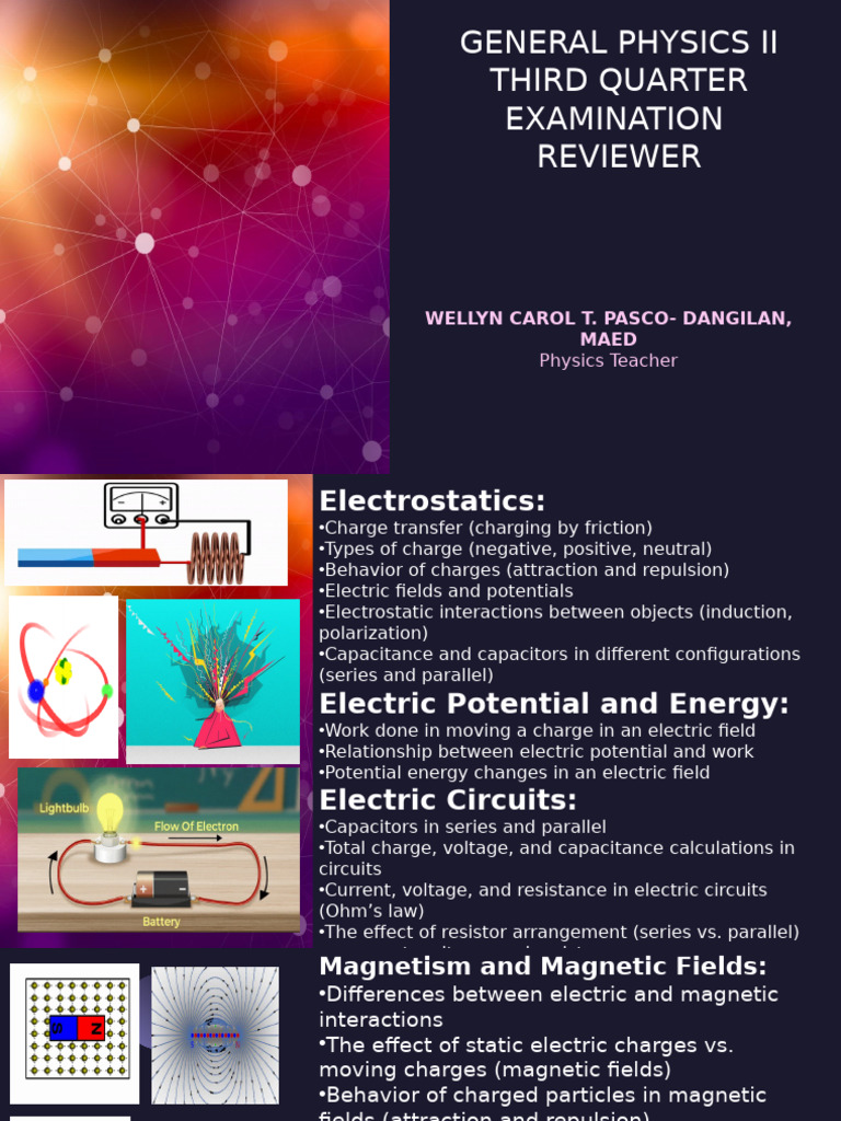 General Physics II Exam Review Guide | PDF | Electric Charge | Capacitor