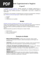 Identidade Organizacional e Negócio