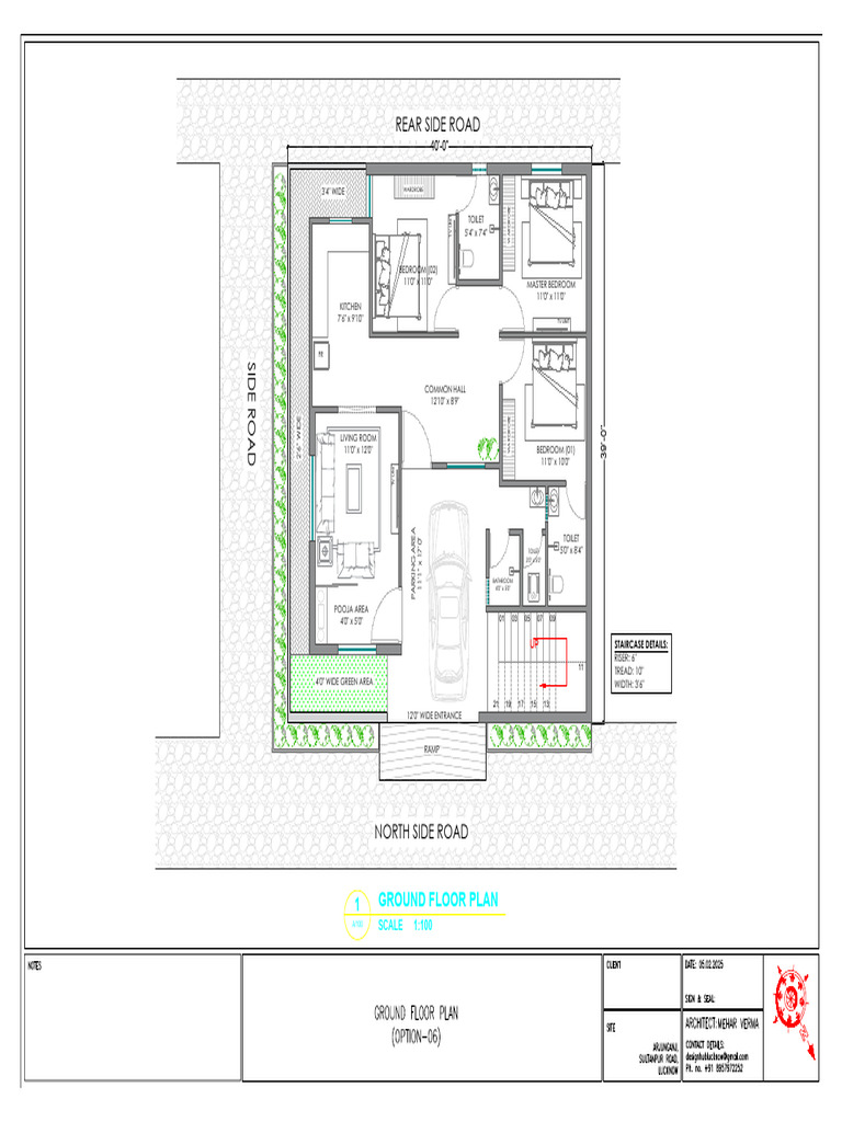Ground Floor Architectural Plan | PDF | Interior Design | Room