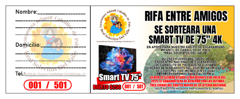 Rifa de Smart TV: Boletos y Detalles | PDF