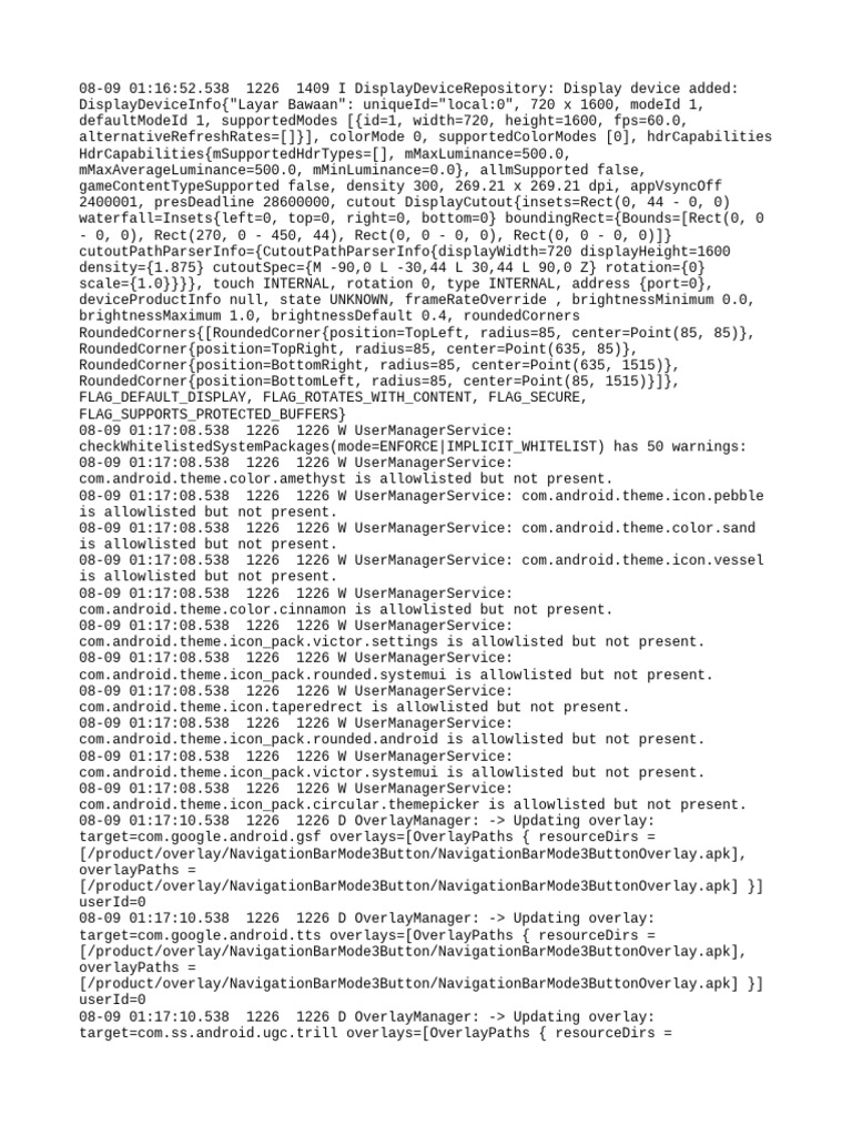 Display Device Info and Warnings Log | PDF | Information Retrieval ...