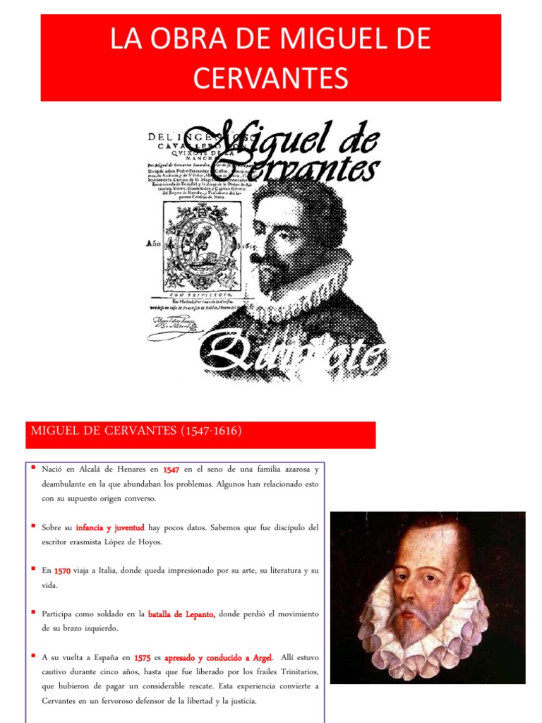 La vida y obra de Miguel de Cervantes | PDF | Miguel De Cervantes | Don ...