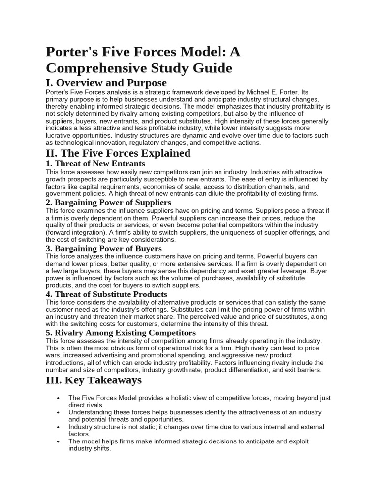 Understanding Porter's Five Forces Model | PDF | Business Economics ...