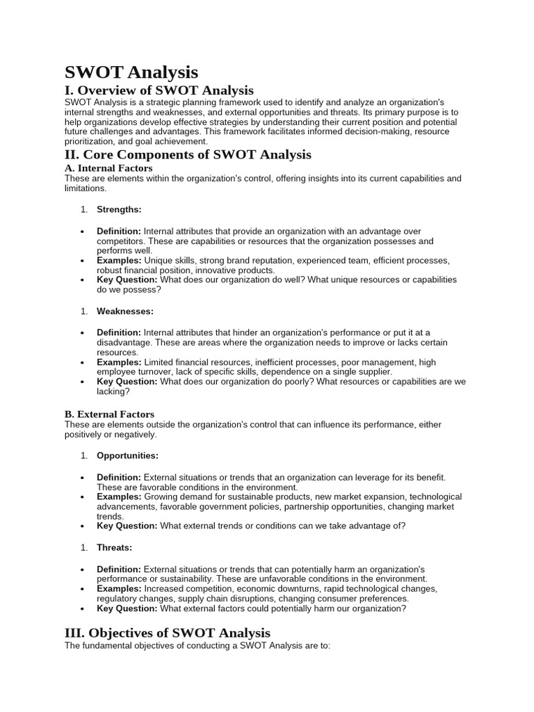 Comprehensive Guide to SWOT Analysis | PDF | Swot Analysis | Business ...