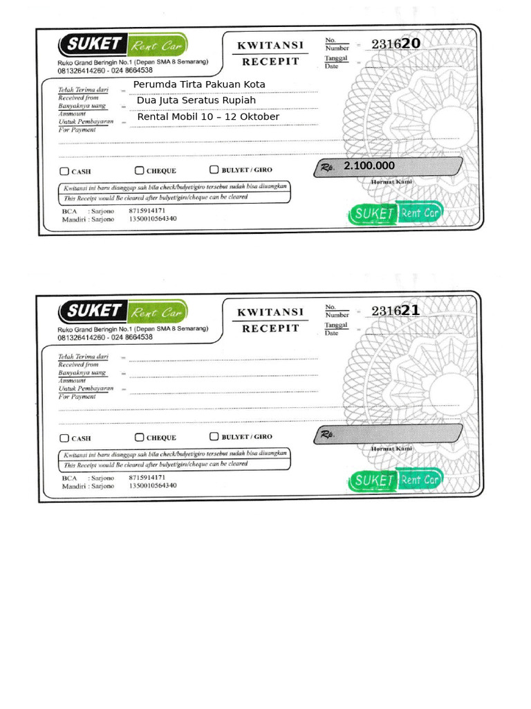 Nota Rental | PDF