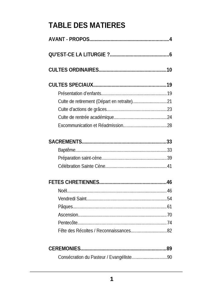 Liturgie des Cultes et Cérémonies Chrétiennes | PDF | Baptisme | Liturgie