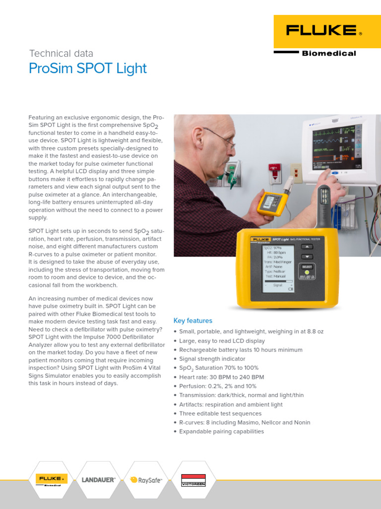 ProSim SPOT Light: SpO2 Tester Overview | PDF | Alternating Current ...