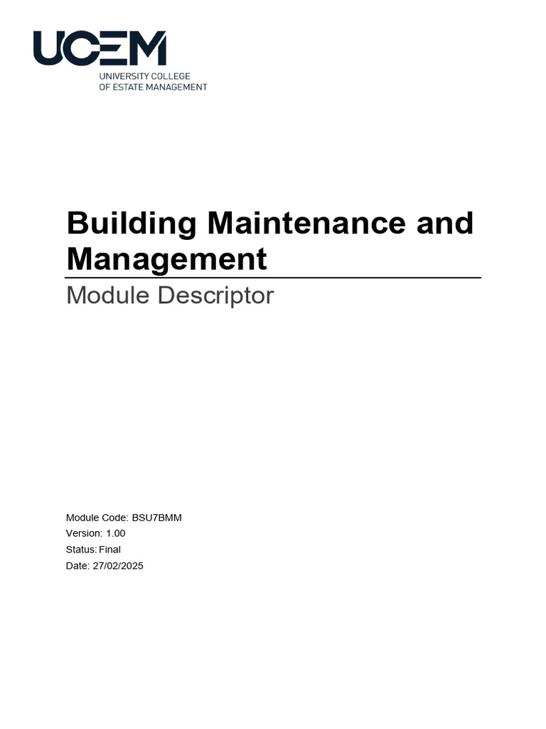 Building Maintenance Management Module | PDF | Learning | Digital Library