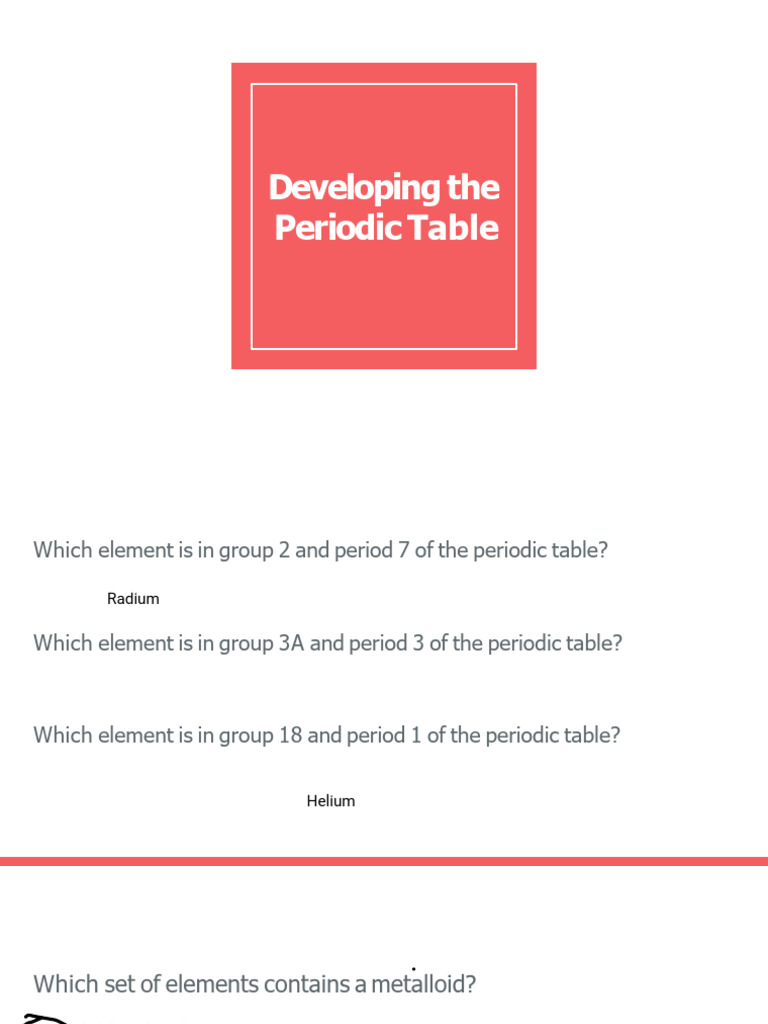 Periodic Table Practice Questions | PDF