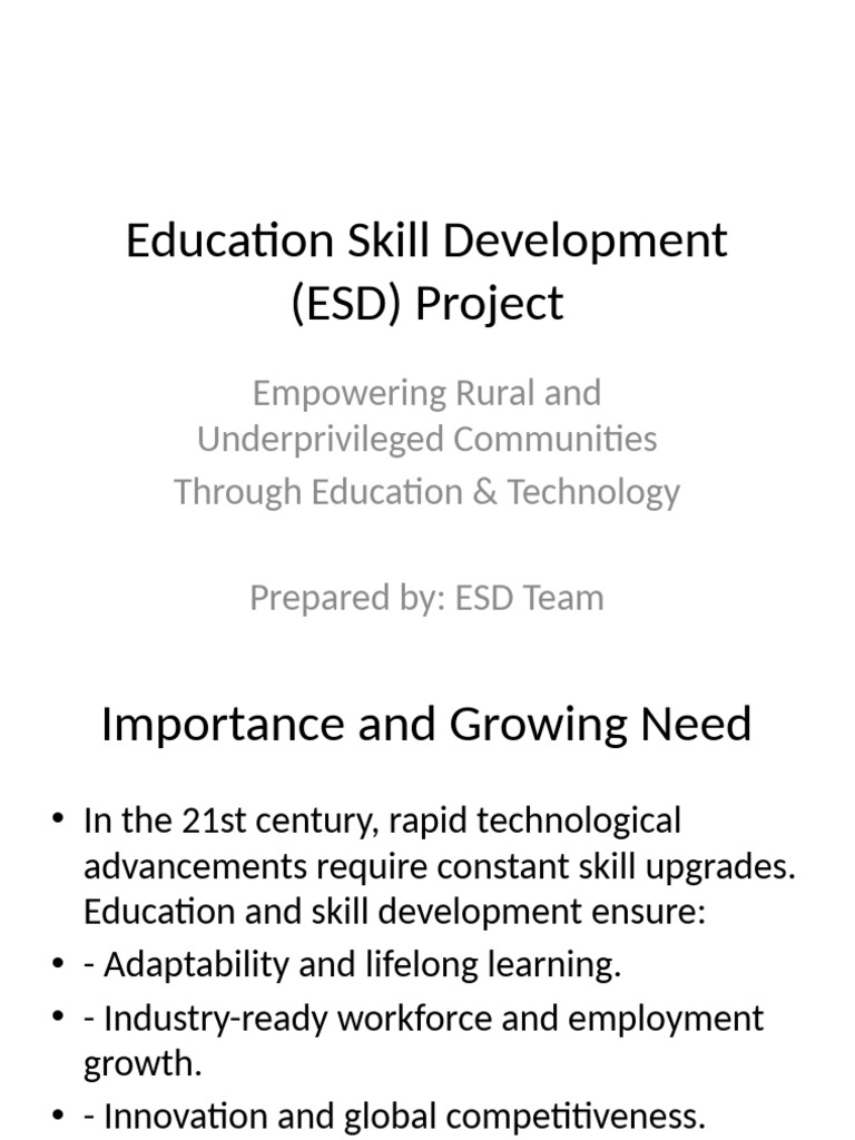 ESD Project: Empowering Rural Education | PDF | Educational Technology ...