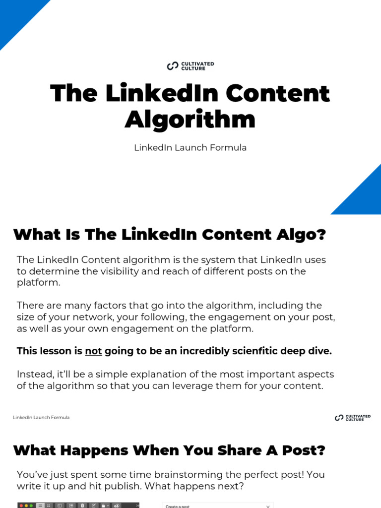 Mastering the LinkedIn Content Algorithm | PDF