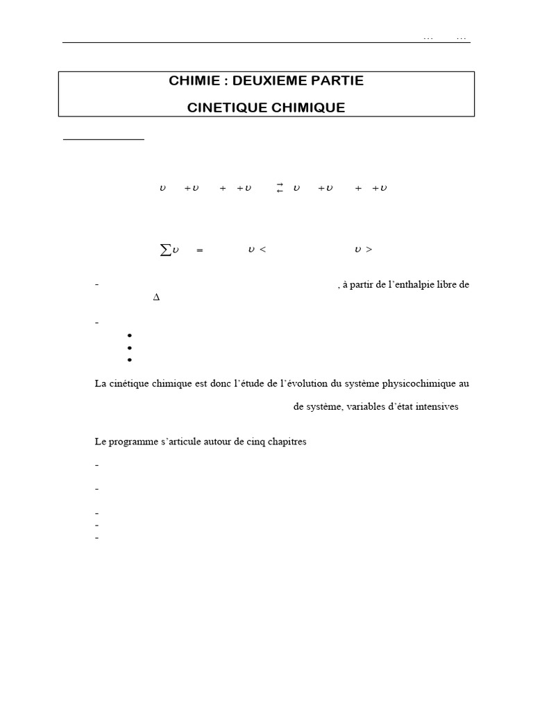 Cinétique Chimique : Concepts Fondamentaux | PDF | Cinétique chimique ...